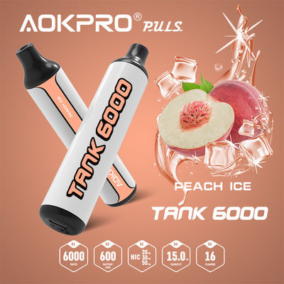 слойка ручки 50mg 6000 Vape льда персика 15ml устранимая электронная