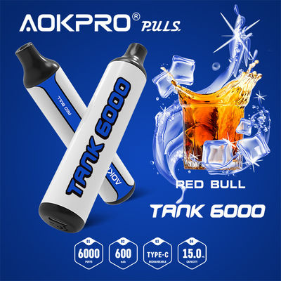 слойки прибора 6000 ручки SS PCTG перезаряжаемые устранимые Vape Адвокатуры слойки 20mg