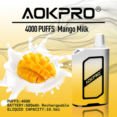 4000 стручков 600mAh никотина MTL перезаряжаемые устранимых Vape слоек