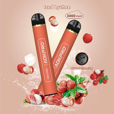 Замороженные сигареты ручки устранимые e Vape слойки Lychee 3000 отсутствие никотина 1.2Ohm