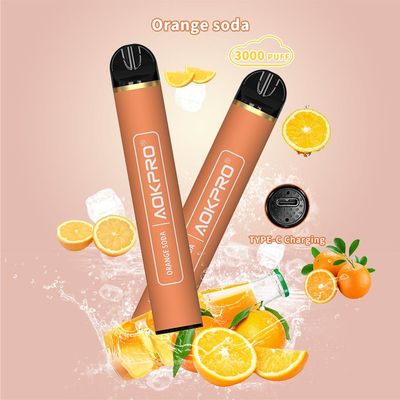 Ручка Vape ровного никотина оранжевой соды 5 Адвокатуры слойки MTL 3000 устранимая