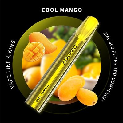 Ручка Vape слойки прибора 600 стручка крутого манго устранимая Не-перезаряжаемые