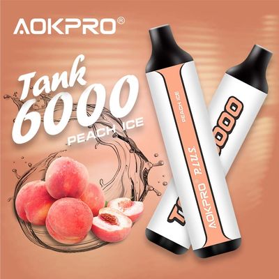 Сигарета льда e персика Vape 15ml слойки нержавеющей стали 6000 устранимая